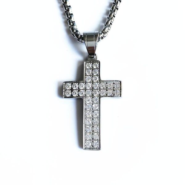 hip hop pico harvey cross stainless steel pendant necklace micro pave + cubic zirconia egyptian style necklaces, Silver
hip hop pico harvey cross stainless steel pendant necklace micro pave + cubic zirconia egyptian style necklaces, Silver