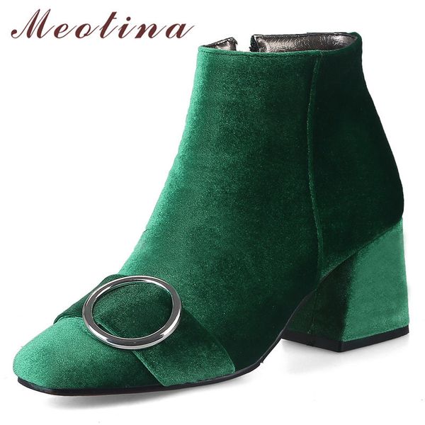 women boots winter ankle zipper block high heels short buckle square toe shoes lady autumn large size 33-46 210517, Black
women boots winter ankle zipper block high heels short buckle square toe shoes lady autumn large size 33-46 210517, Black