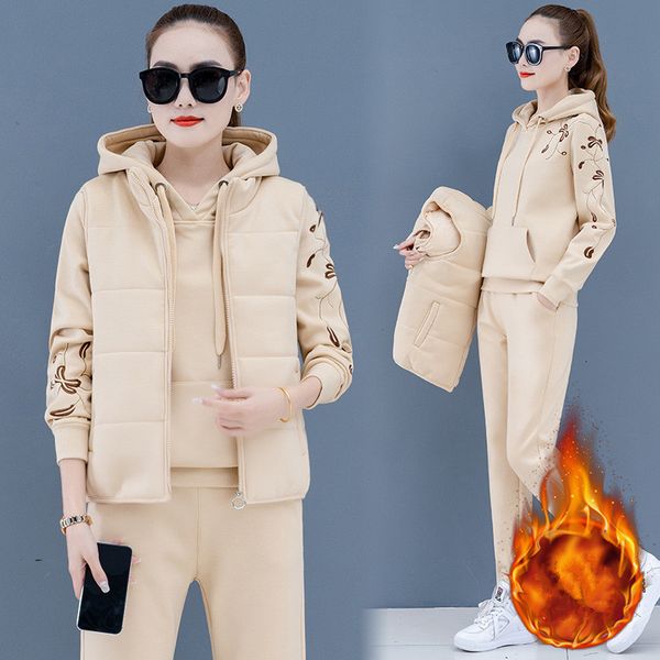 women's tracksuits winter tracksuit women three piece set warm clothes thicken hooded sweatshirt vest pants fleece sweat suit fema, Gray
women's tracksuits winter tracksuit women three piece set warm clothes thicken hooded sweatshirt vest pants fleece sweat suit fema, Gray