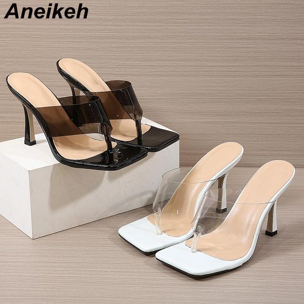 aneikeh women's shoes summer solid flip flops slippers stiletto toe thong pvc slides transparent fashion party elegant, Black 
aneikeh women's shoes summer solid flip flops slippers stiletto toe thong pvc slides transparent fashion party elegant, Black