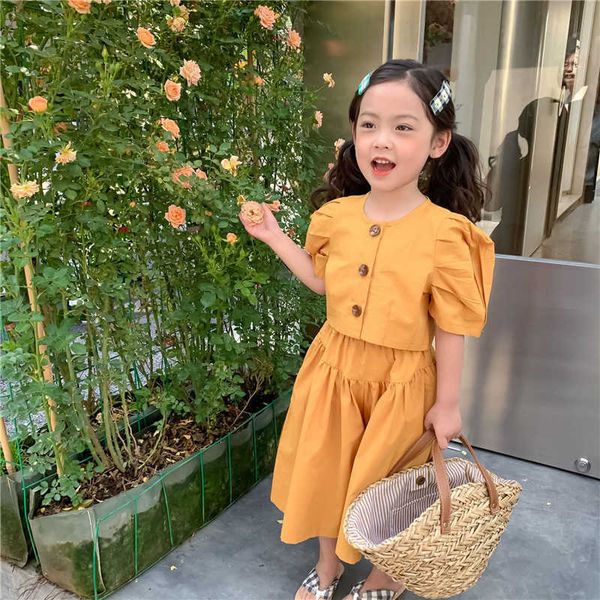 summer girls solid color casual sets korean style cotton puff sleeve shirts wide leg pants 2pcs suit kids clothes 210615, White
summer girls solid color casual sets korean style cotton puff sleeve shirts wide leg pants 2pcs suit kids clothes 210615, White