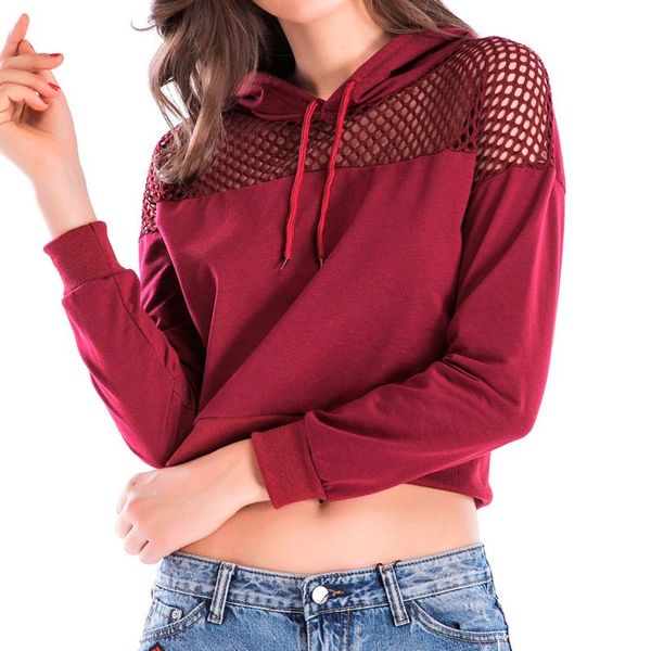 women's hoodies & sweatshirts winter long sleeve hooded crop sweatshirt fashion women mesh hollow out casual short #40, Black
women's hoodies & sweatshirts winter long sleeve hooded crop sweatshirt fashion women mesh hollow out casual short #40, Black