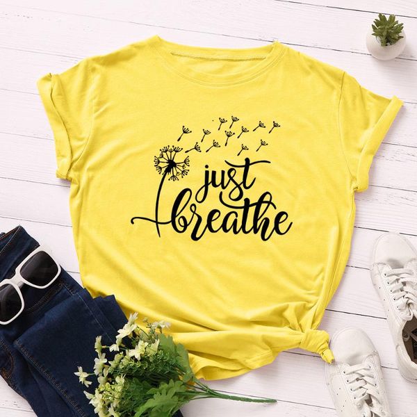 dandelion t shirt women cotton short sleeve tshirt ladies summer graphic tees just breathe black letter print plus size 5xl women's t-, White
dandelion t shirt women cotton short sleeve tshirt ladies summer graphic tees just breathe black letter print plus size 5xl women's t-, White
