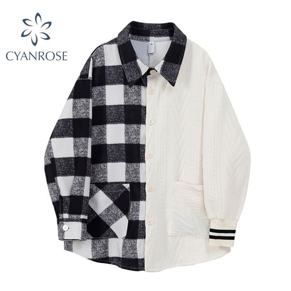vintage long sleeve women oversize thick shirt fashion ladies loose patchwork plaid female woolen blouses spring 210430, White
vintage long sleeve women oversize thick shirt fashion ladies loose patchwork plaid female woolen blouses spring 210430, White