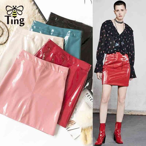 classic designer bling bright pu leather mini skirt women casual candy color a line short skirts bottoms streetwear saia 210513, Black
classic designer bling bright pu leather mini skirt women casual candy color a line short skirts bottoms streetwear saia 210513, Black