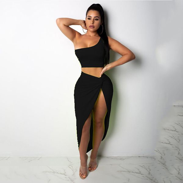 casual dresses black color two piece set dress for women one shoulder side ruched high split female bandange vestidos1 ev43, Black;gray
casual dresses black color two piece set dress for women one shoulder side ruched high split female bandange vestidos1 ev43, Black;gray