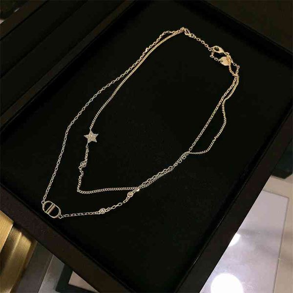luxury designer fashion necklace high end d di jia five star double brass french simple s, Red;brown
luxury designer fashion necklace high end d di jia five star double brass french simple s, Red;brown