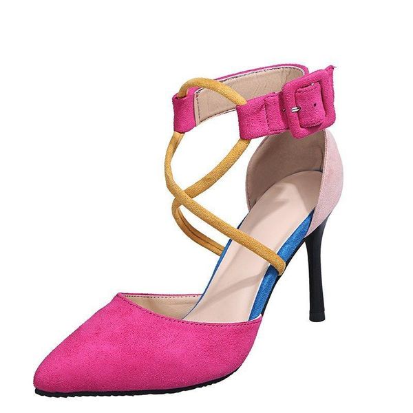 ladies high heels color matching buckle straps fashion single shoes stiletto casual all-match sandals women, Black
ladies high heels color matching buckle straps fashion single shoes stiletto casual all-match sandals women, Black