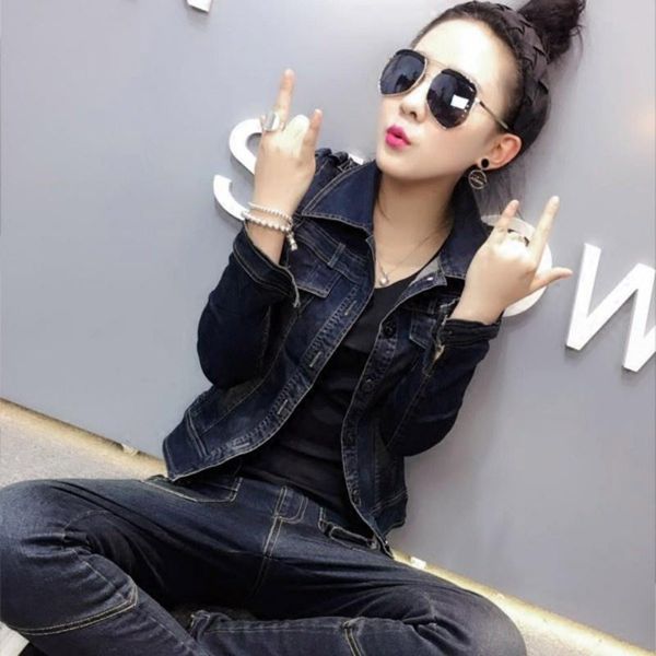 women's jackets korean spring autumn womens slim fit denim personality casual long sleeve single breasted lapel female outwear coats, Black;brown
women's jackets korean spring autumn womens slim fit denim personality casual long sleeve single breasted lapel female outwear coats, Black;brown