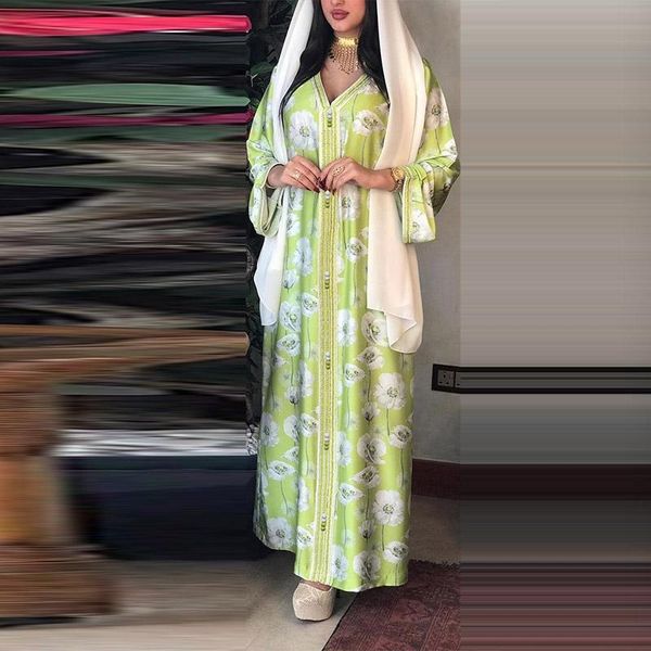 ethnic clothing fashion printed light green muslim women's dress abaya noble costume gilbab ramadan islamic elegant trending party, Red
ethnic clothing fashion printed light green muslim women's dress abaya noble costume gilbab ramadan islamic elegant trending party, Red