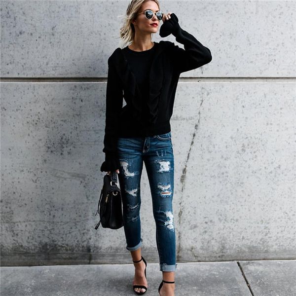 women's t-shirt 2021 casual fashion long-sleeved wooden ear trumpet sleeves round neck pullover loose top, White
women's t-shirt 2021 casual fashion long-sleeved wooden ear trumpet sleeves round neck pullover loose top, White