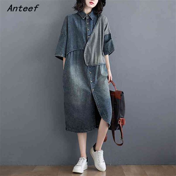 plus size oversized vintage for women casual loose long spring summer denim shirt dress elegant clothes ladies dresses 210517, Black;gray
plus size oversized vintage for women casual loose long spring summer denim shirt dress elegant clothes ladies dresses 210517, Black;gray