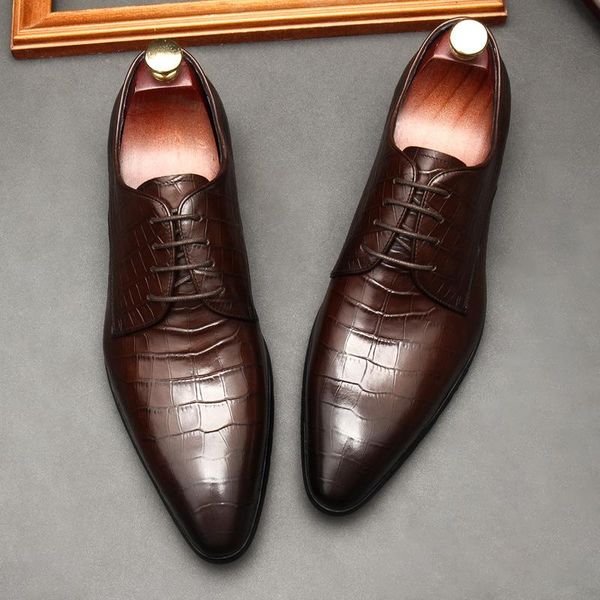 dress shoes embossed leather men wedding men's business office carer work pointed toe lace-up derby size 37-45, Black
dress shoes embossed leather men wedding men's business office carer work pointed toe lace-up derby size 37-45, Black