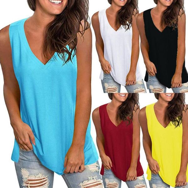 running jerseys summer plus size t shirt women solid color v neck sleeveless vest loose casual tshirt ropa de mujer, Black;blue
running jerseys summer plus size t shirt women solid color v neck sleeveless vest loose casual tshirt ropa de mujer, Black;blue