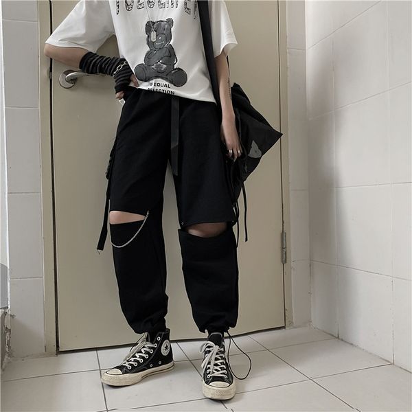 men's pants woman man streetwear harajuku chain ribbon belt strap cargo pocket black knee jogger pant fashion punk hip hop men 6j9
men's pants woman man streetwear harajuku chain ribbon belt strap cargo pocket black knee jogger pant fashion punk hip hop men 6j9