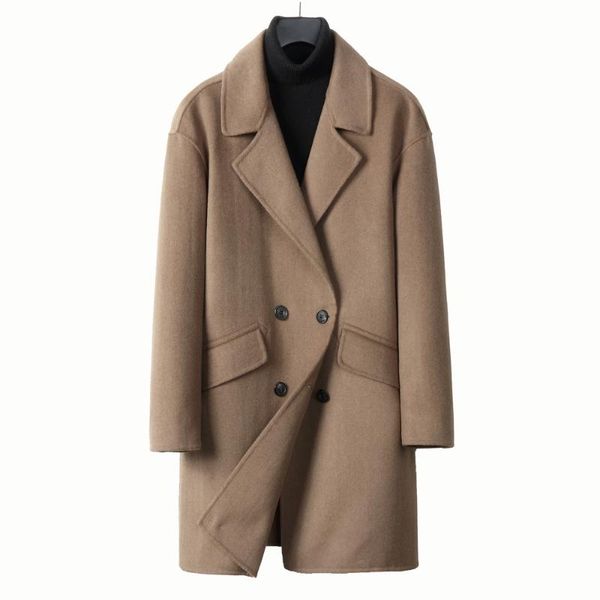 men's wool & blends formal 2021 double-breasted khaki clothing men spring autumn suit collar woollen outerwear, Black
men's wool & blends formal 2021 double-breasted khaki clothing men spring autumn suit collar woollen outerwear, Black