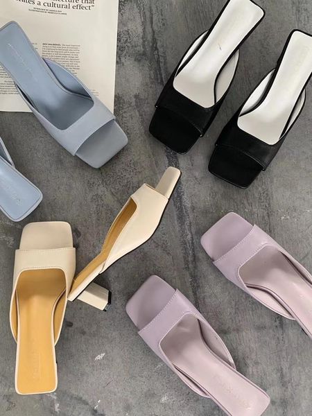 women sandals slippers open toe square mid heels slides mules shoes summer casual flip flops pumps, Black
women sandals slippers open toe square mid heels slides mules shoes summer casual flip flops pumps, Black