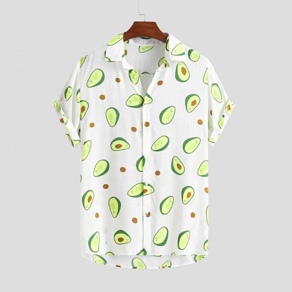 men's t-shirts fashion beach shirt avocado print short sleeve men single-breasted lapel hawaiian soft beachwear, White;black
men's t-shirts fashion beach shirt avocado print short sleeve men single-breasted lapel hawaiian soft beachwear, White;black