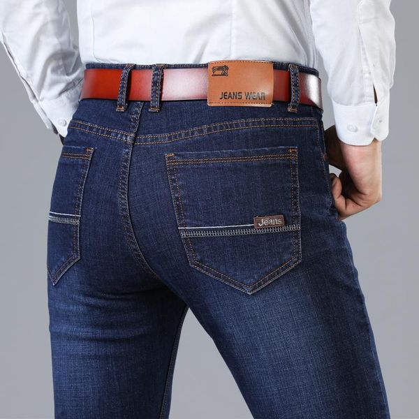 men's jeans spring summer classic style men brand business smart casual stretch slim denim pants blue black trousers male,6015
men's jeans spring summer classic style men brand business smart casual stretch slim denim pants blue black trousers male,6015