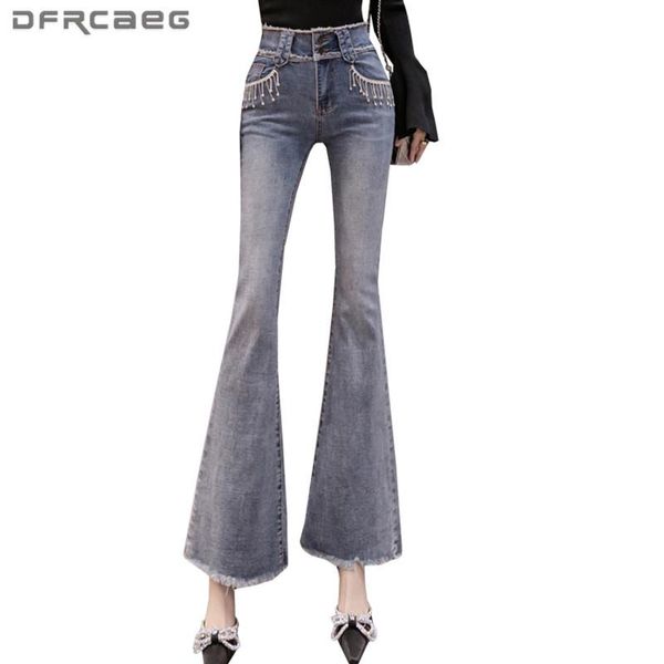 high waist retro burrs woman jeans with chain streetwear 2021 spring autumn trousers elegant ladies denim flare pants female women's, Blue
high waist retro burrs woman jeans with chain streetwear 2021 spring autumn trousers elegant ladies denim flare pants female women's, Blue