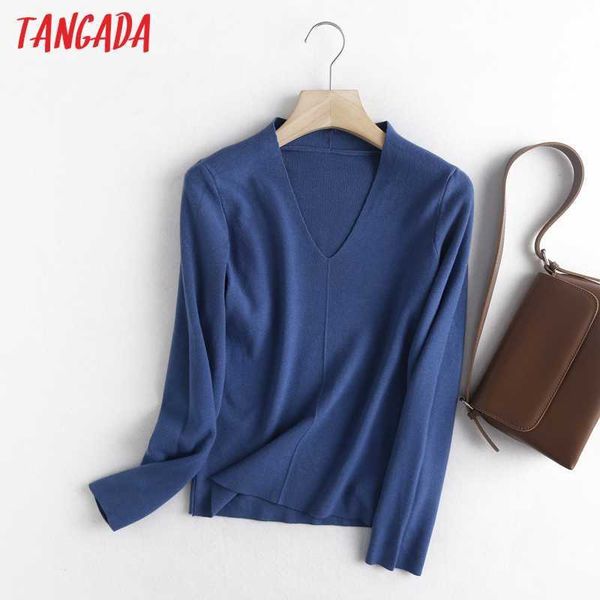 tangada women v neck knitted sweater jumper female elegant fit pullovers chic 6d85 210609, White;black
tangada women v neck knitted sweater jumper female elegant fit pullovers chic 6d85 210609, White;black