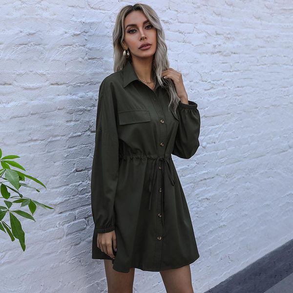 casual dresses women shirt dress spring summer long sleeve turn down collar slim boy friend styled, Black;gray 
casual dresses women shirt dress spring summer long sleeve turn down collar slim boy friend styled, Black;gray