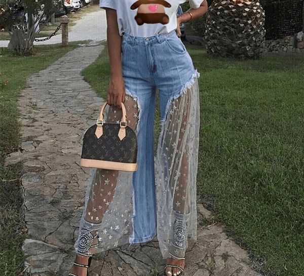 summer patchwork star mesh denim trousers streetwear women's cowboy high waist perspective jeans wide leg jean pants, Blue
summer patchwork star mesh denim trousers streetwear women's cowboy high waist perspective jeans wide leg jean pants, Blue
