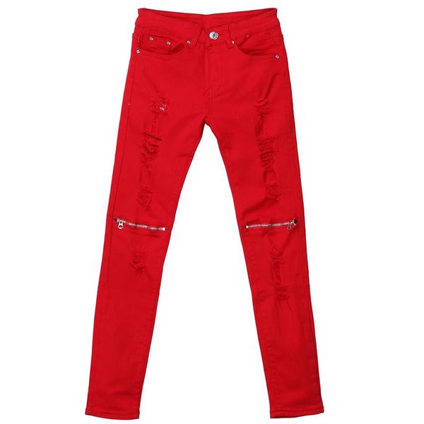 men slim fit pants clothing moto biker strech skinny pencil male ripped holes zipper trousers high waist men's, Black
men slim fit pants clothing moto biker strech skinny pencil male ripped holes zipper trousers high waist men's, Black