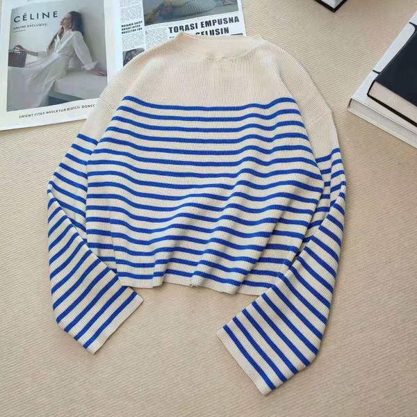 2021 autumn new fashion brand saijia navy stripe simple korean small high collar casual women's t-shirt, White;black
2021 autumn new fashion brand saijia navy stripe simple korean small high collar casual women's t-shirt, White;black