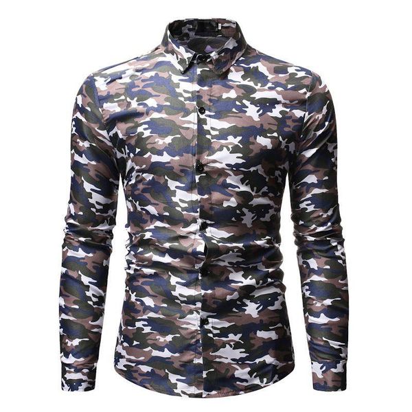 men's casual shirts camouflage shirt long sleeve lapel collar blouse men social for male, White;black
men's casual shirts camouflage shirt long sleeve lapel collar blouse men social for male, White;black