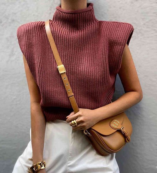women's knits & tees spirnt autumn fashion lady shoulder pad za knitted pullover women casual sleeveless turtleneck red sweat, White
women's knits & tees spirnt autumn fashion lady shoulder pad za knitted pullover women casual sleeveless turtleneck red sweat, White
