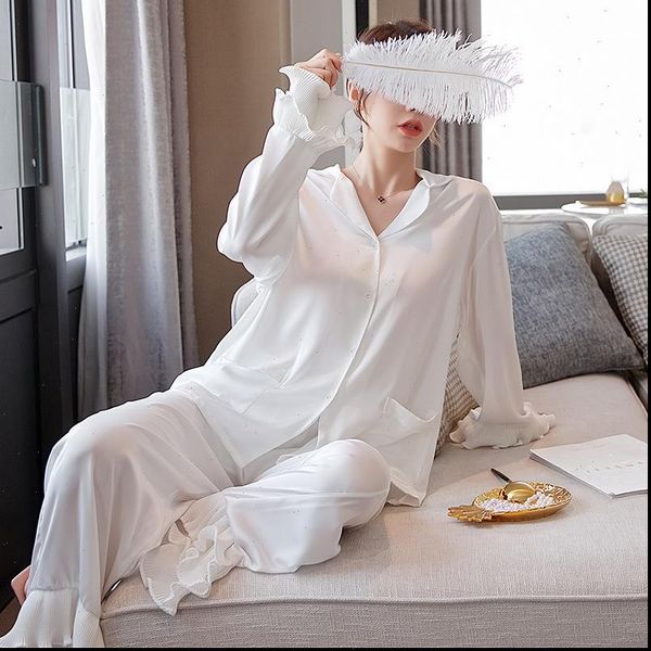 young 2pcs pajamas suit women sleepwear autumn turn down collar shirt amp pant casual home clothes cute cartoon print nightwear, Black;red
young 2pcs pajamas suit women sleepwear autumn turn down collar shirt amp pant casual home clothes cute cartoon print nightwear, Black;red