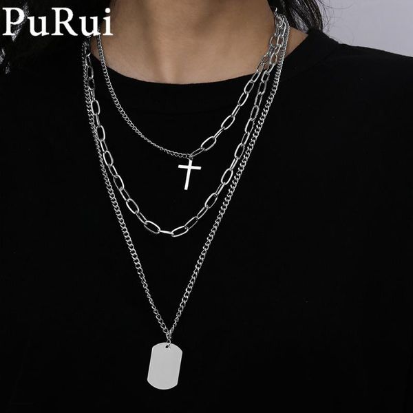 purui punk multilayer pedant necklace for women hip hop corss long chain gothic stainless steel choker 3pcs/set pendant necklaces, Silver
purui punk multilayer pedant necklace for women hip hop corss long chain gothic stainless steel choker 3pcs/set pendant necklaces, Silver