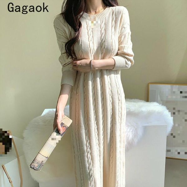 casual dresses gagaok korea chic women sweater dress 2021autumn winter elegant round neck linen pattern straight midi knitted, Black;gray
casual dresses gagaok korea chic women sweater dress 2021autumn winter elegant round neck linen pattern straight midi knitted, Black;gray