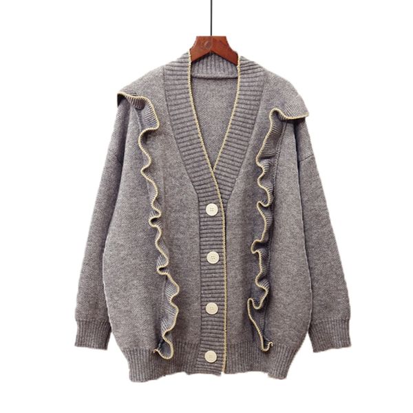 gray beige yellow red sweater knitted long sleeve v neck ruffle cardigans autumn winter m0173 210514, White
gray beige yellow red sweater knitted long sleeve v neck ruffle cardigans autumn winter m0173 210514, White