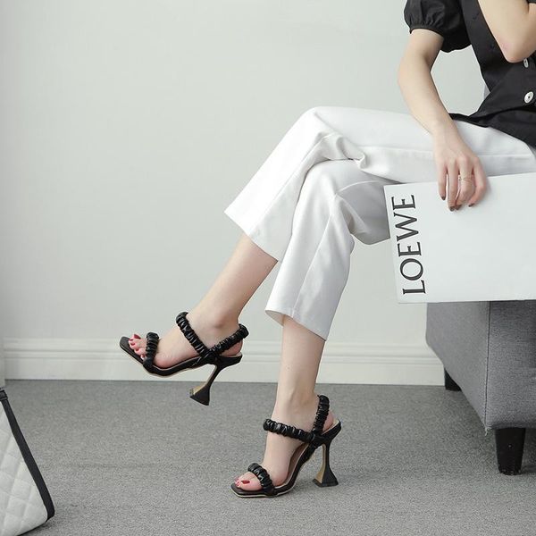sandals women gladiator sandalias design pleated leather elastic band ladies fashion party high heels shoes summer, Black
sandals women gladiator sandalias design pleated leather elastic band ladies fashion party high heels shoes summer, Black