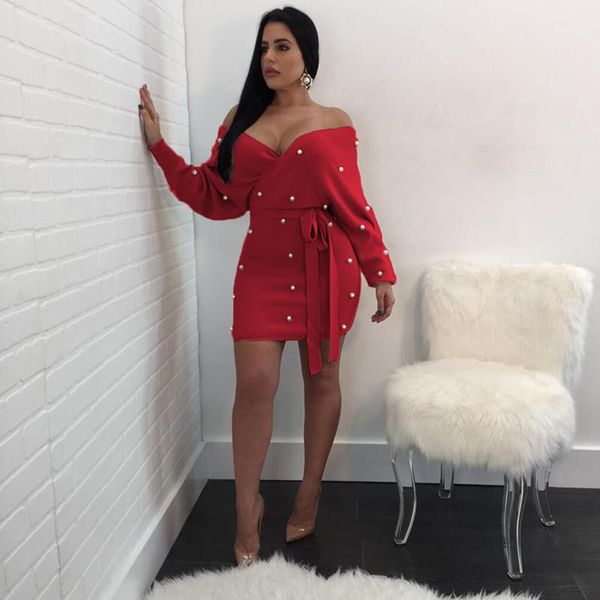casual dresses spring autumn sheath bodycon women dress off-the-shoulder v-neck long sleeve pearl backless club party, Black;gray
casual dresses spring autumn sheath bodycon women dress off-the-shoulder v-neck long sleeve pearl backless club party, Black;gray