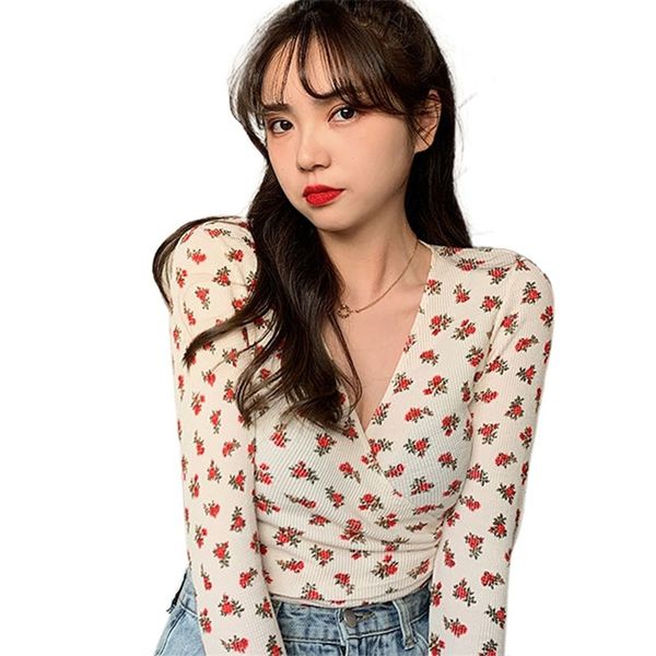 women summer long sleeve bodycon knit vintage boho floral wrap bow v-neck crop t-shirt korean cute camisoles 210520, White
women summer long sleeve bodycon knit vintage boho floral wrap bow v-neck crop t-shirt korean cute camisoles 210520, White