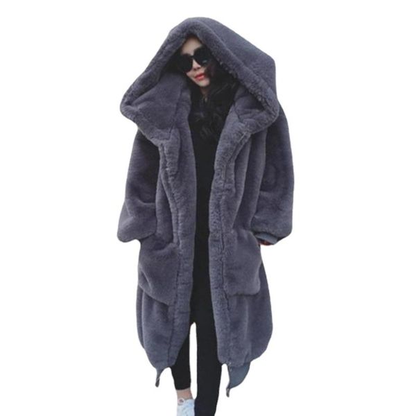 women's fur & faux 2021 oversized winter warm hooded long solid color coat casual sleeve women jacket outwear, Black
women's fur & faux 2021 oversized winter warm hooded long solid color coat casual sleeve women jacket outwear, Black