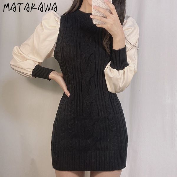 retro round neck robe stitching linen pattern knitted fake two-piece woman dress korean slim bodycon dresses for women 210506, Black;gray
retro round neck robe stitching linen pattern knitted fake two-piece woman dress korean slim bodycon dresses for women 210506, Black;gray
