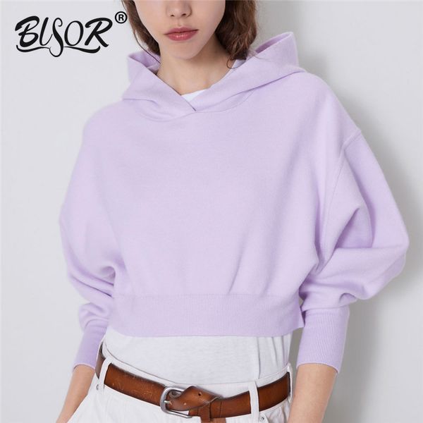 women fashion knitted hooded sweatshirt short style stretchy crop solid pullover female casual basic 210430, Black
women fashion knitted hooded sweatshirt short style stretchy crop solid pullover female casual basic 210430, Black