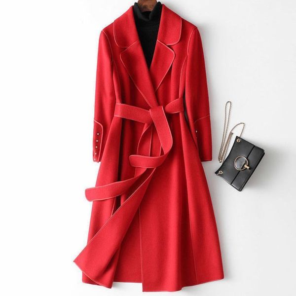 women's wool & blends 2021 autumn winter women fashion double-sided cashmere coat slimming long high-end big yards plus size cloak red, Black
women's wool & blends 2021 autumn winter women fashion double-sided cashmere coat slimming long high-end big yards plus size cloak red, Black