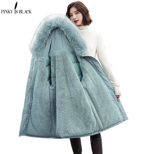 pinkyisblack winter jacket women thick parkas fur liner hooded coat wadded long gilrs jaqueta feminin 211216, Black
pinkyisblack winter jacket women thick parkas fur liner hooded coat wadded long gilrs jaqueta feminin 211216, Black