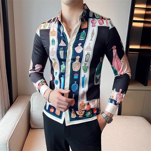 men's casual shirts luxury standard printing men's shirts long sleeve thin fitting streetwear casual male formal business dress pa, White;black
men's casual shirts luxury standard printing men's shirts long sleeve thin fitting streetwear casual male formal business dress pa, White;black