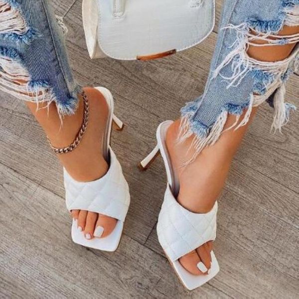 summer women square toe sandals ladies pu leather plaid outside thin high heels slippers female fashion woman shoes, Black
summer women square toe sandals ladies pu leather plaid outside thin high heels slippers female fashion woman shoes, Black