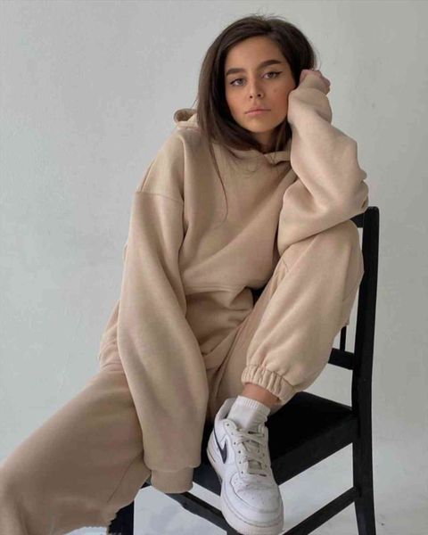 2 piece set spring autumn women tracksuits tracksuit solid hooded and wide leg pants suits loose casual fashion sportswear, Gray
2 piece set spring autumn women tracksuits tracksuit solid hooded and wide leg pants suits loose casual fashion sportswear, Gray