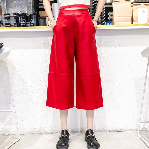 women's pants & capris springtime genuine leather with long leg warm lamb c56, Black;white
women's pants & capris springtime genuine leather with long leg warm lamb c56, Black;white