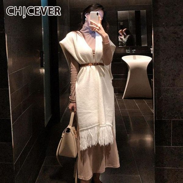 women's vests chicever tassel sweater for women v neck sleeveless lace up side split knitted vest casual sweaters female 2021 spring st, Black;white
women's vests chicever tassel sweater for women v neck sleeveless lace up side split knitted vest casual sweaters female 2021 spring st, Black;white