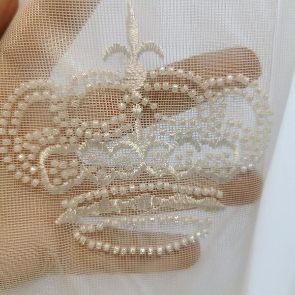 curtain & drapes modern luxury crown embroidery tulle beaded design translucent white sheer for kid's room window voile ag571#4
curtain & drapes modern luxury crown embroidery tulle beaded design translucent white sheer for kid's room window voile ag571#4