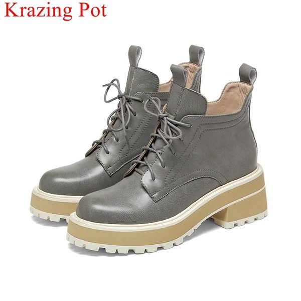 boots krazing pot genuine leather high heels motorcycles vintage platform lace up brand office lady solid dress ankle l7f2, Black
boots krazing pot genuine leather high heels motorcycles vintage platform lace up brand office lady solid dress ankle l7f2, Black